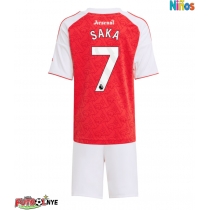 Camiseta Arsenal Bukayo Saka #7 Primera Equipación para niños 2025-26 manga corta (+ pantalones cortos)